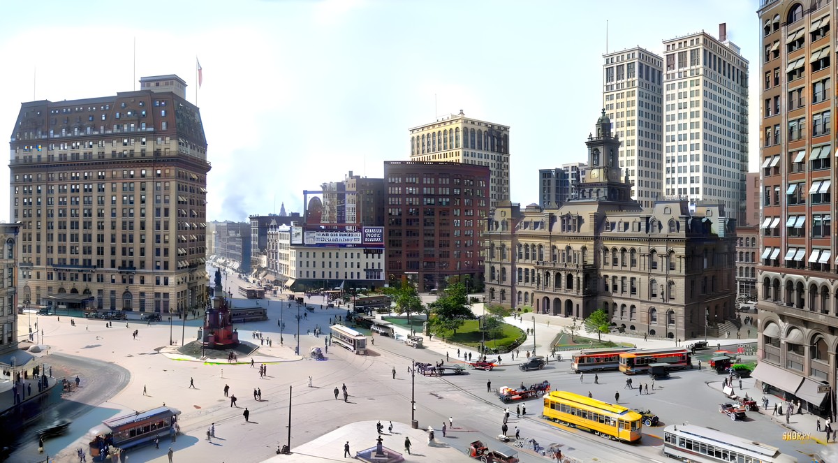 1910s Industrial Cityscape & Early Automotive Photo Repair 4K Restored